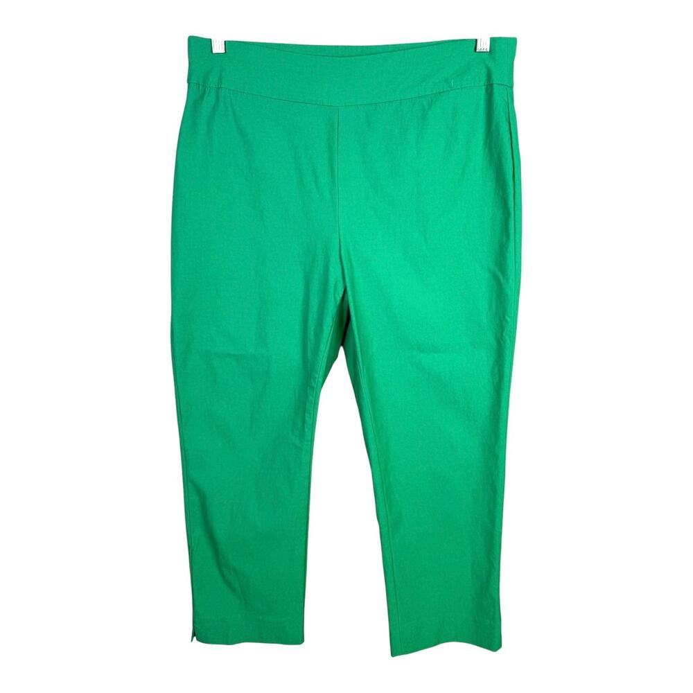 Chico's So Slimming 2 L Crop Pants Kelly Green Pull On Stretch